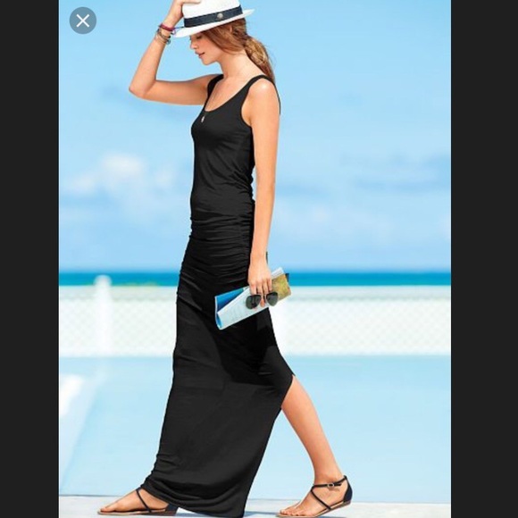 Victoria's Secret Dresses & Skirts - Victoria’s Secret Black Rouched Maxi Small